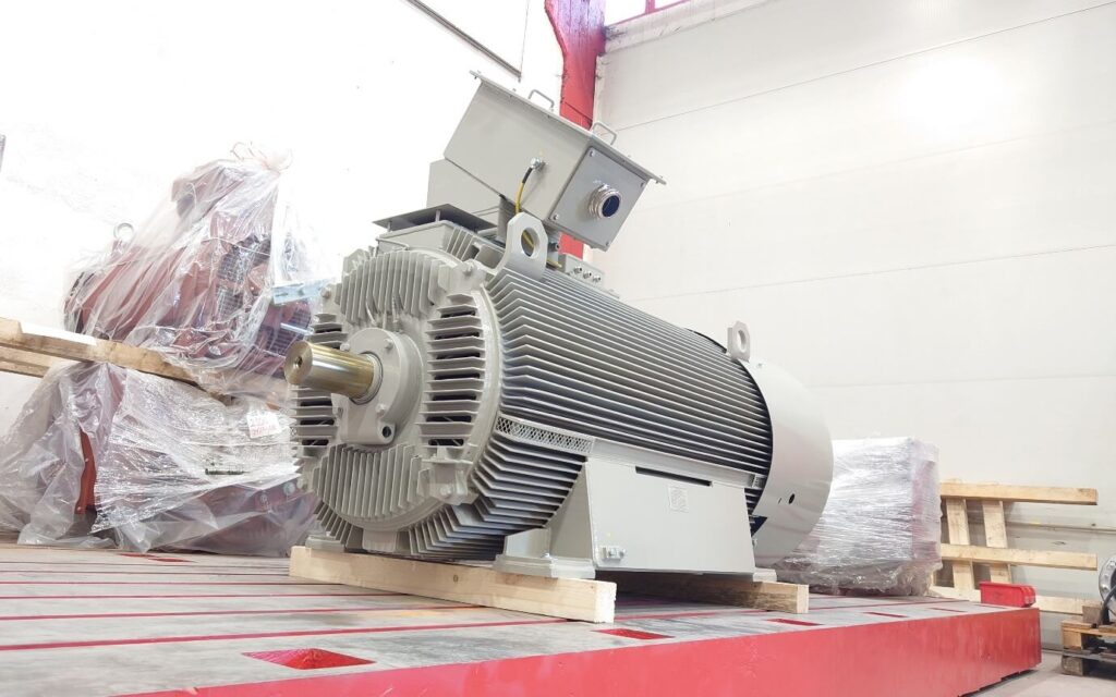 Motor de media tensión con rotor de barras de cobre H17R-500-4-ODP 1750kW para ranura de prueba